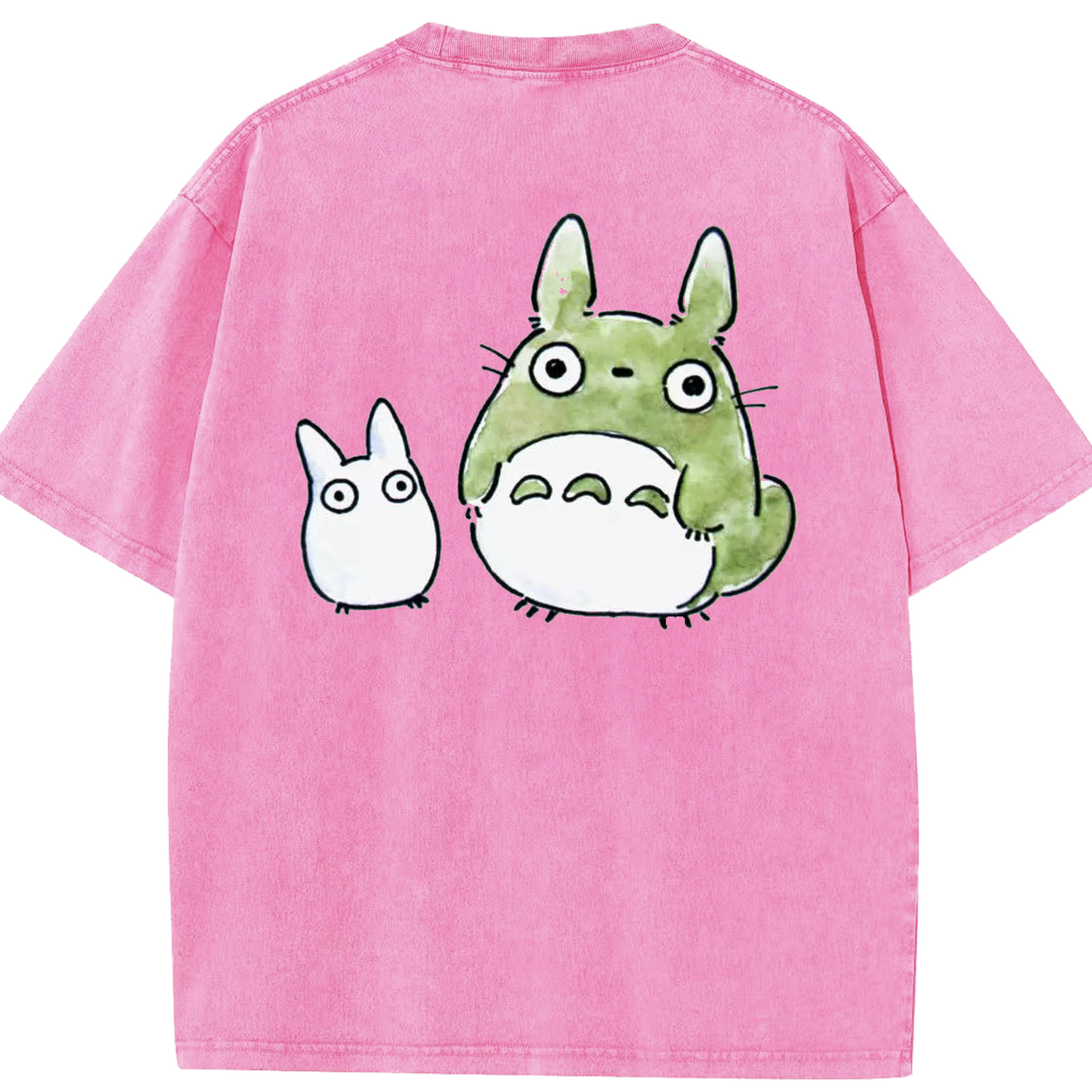 （画像用） となりのトトロ 草壁メイ 草壁サツキ My Neighbor Totoro Satsuki Kusakabe Mei Kusakabe 綿100% ヴィンテージ風 半袖Tシャツ（背面プリント）